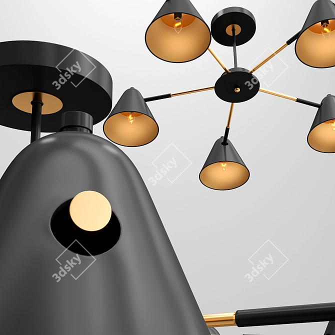 RIGOR Collection: Elegant Ceiling Chandelier 3D model image 2