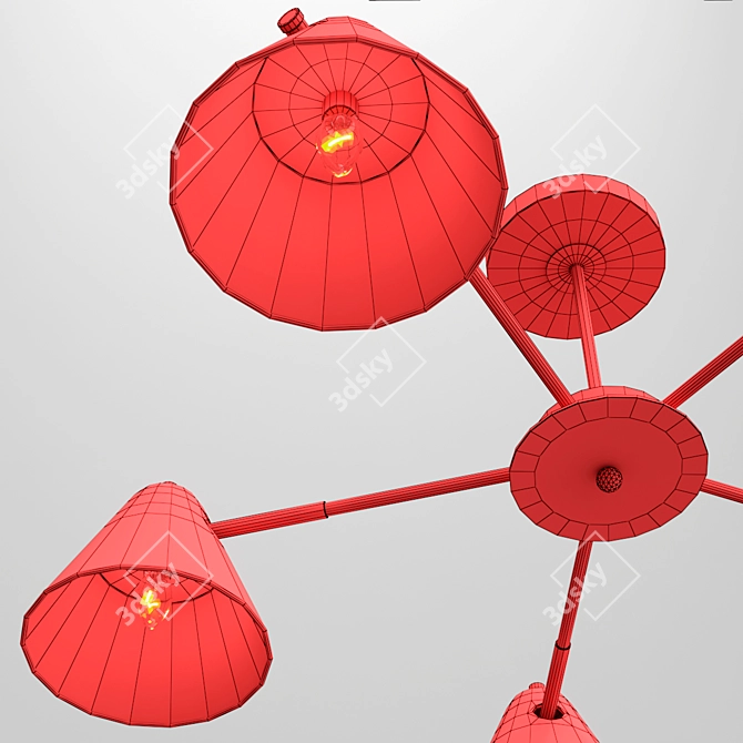 RIGOR Collection: Elegant Ceiling Chandelier 3D model image 3