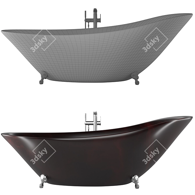 Luxury Ferrano Italian Marble Bathtub 3D model image 3