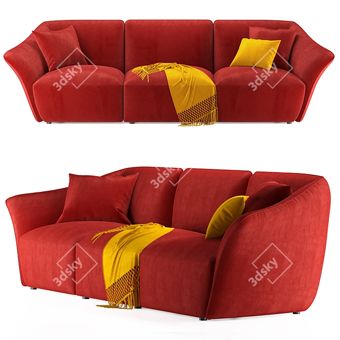 Modern Modular Sofa: Natuzzi Italia TIMELESS 3D model image 3