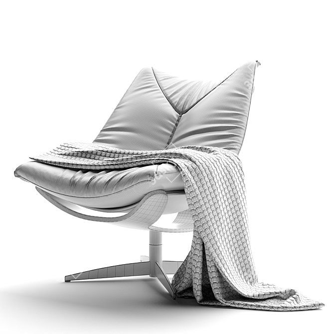 Sleek Dolphin Armchair: Comfort Meets Elegance 3D model image 6