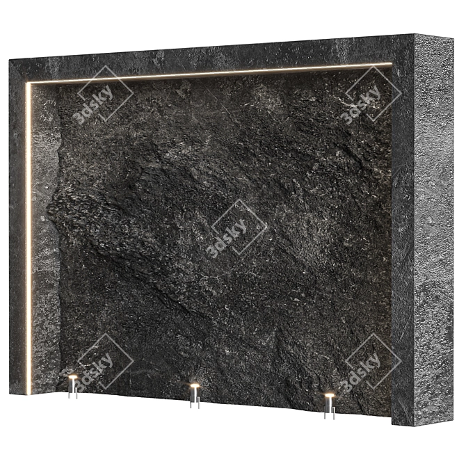 Elegant Gray Stone Wall 3D model image 1