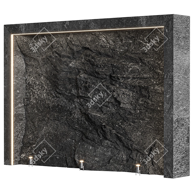 Elegant Gray Stone Wall 3D model image 2