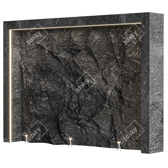 Elegant Gray Stone Wall 3D model image 3