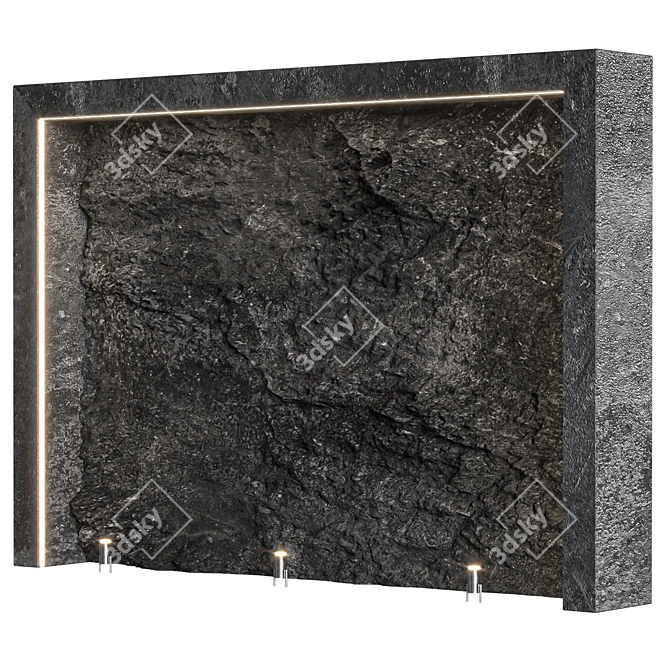 Elegant Gray Stone Wall 3D model image 4