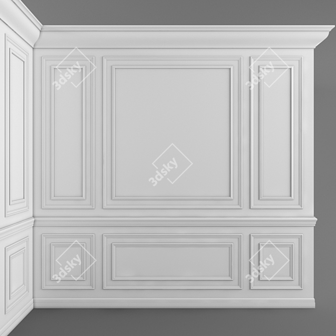 Elegant Decorative Plaster 3D model image 1