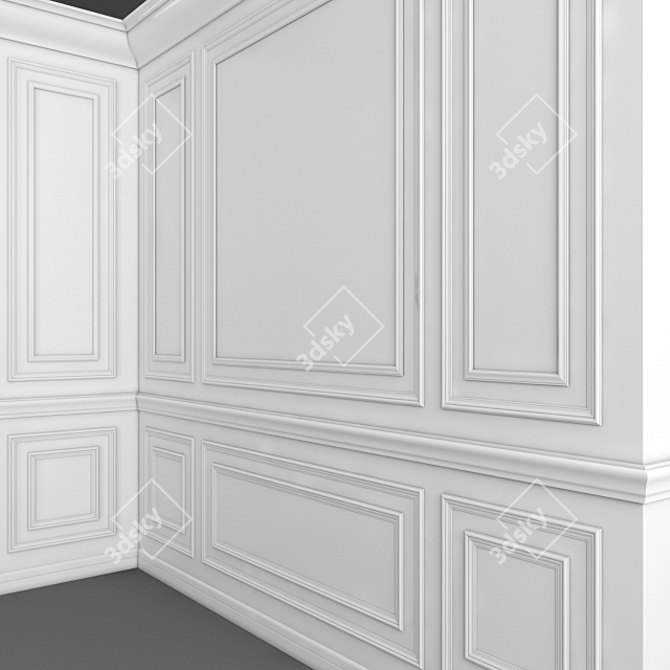 Elegant Decorative Plaster 3D model image 2