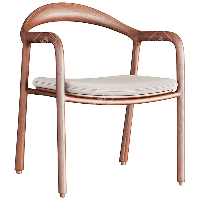 Artisan Neva Armchair: Handcrafted Elegance in Every Detail 3D model image 1