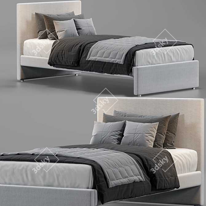 Elegant Upholstered Bed - GLADSTAD: Modern Comfort 3D model image 2