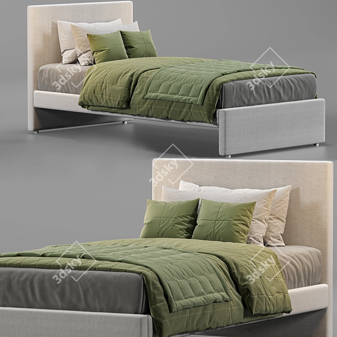Elegant Upholstered Bed - GLADSTAD: Modern Comfort 3D model image 3