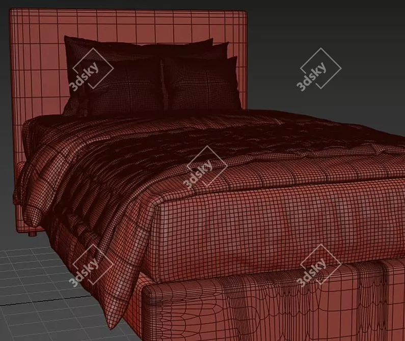 Elegant Upholstered Bed - GLADSTAD: Modern Comfort 3D model image 6