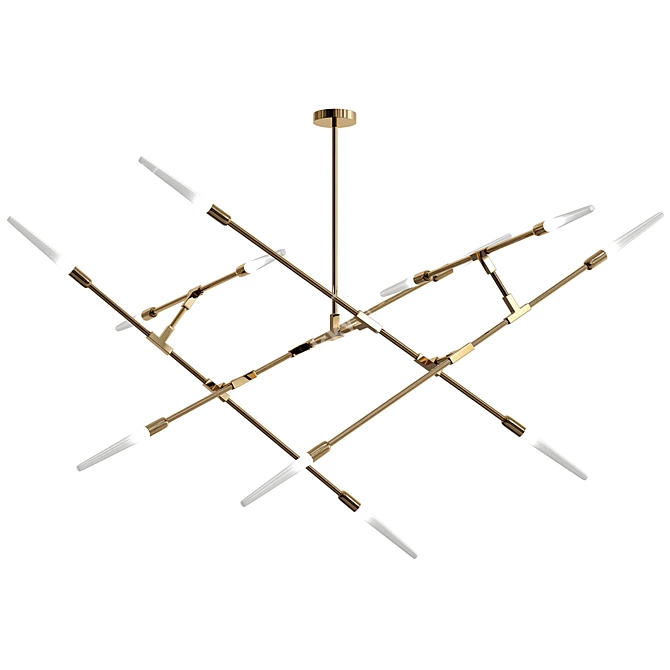 Gilded Branches: Luxury LED Chandelier 3D model image 2