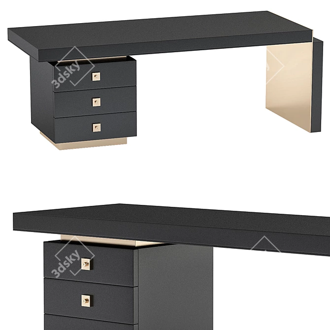 Sleek Modern Desk Design 3D model image 1