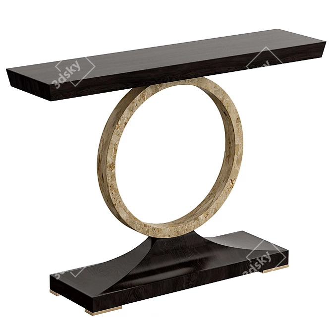 Elegant Circle Console Table 3D model image 1