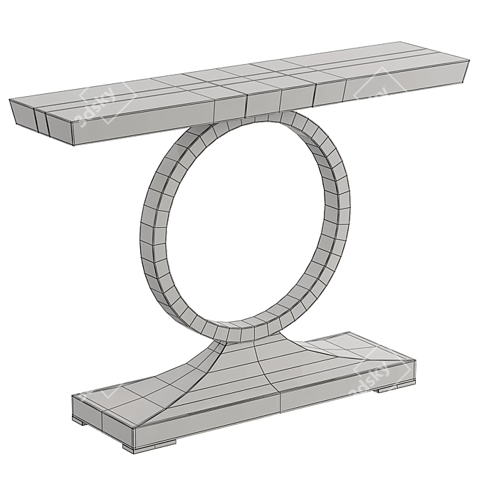 Elegant Circle Console Table 3D model image 2