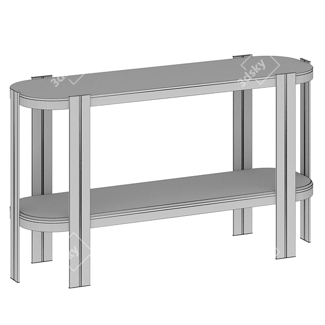 Sleek Oval Glass Console 3D model image 3