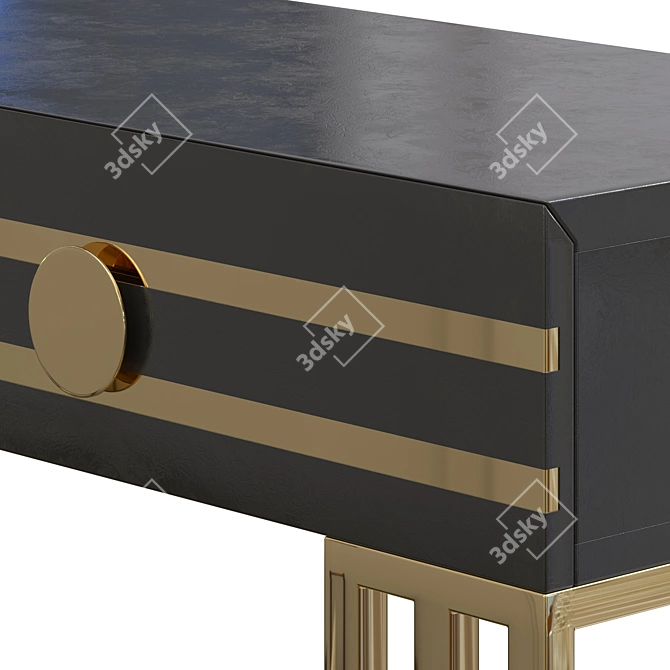 Modern Wood & Metal Console Table 3D model image 2