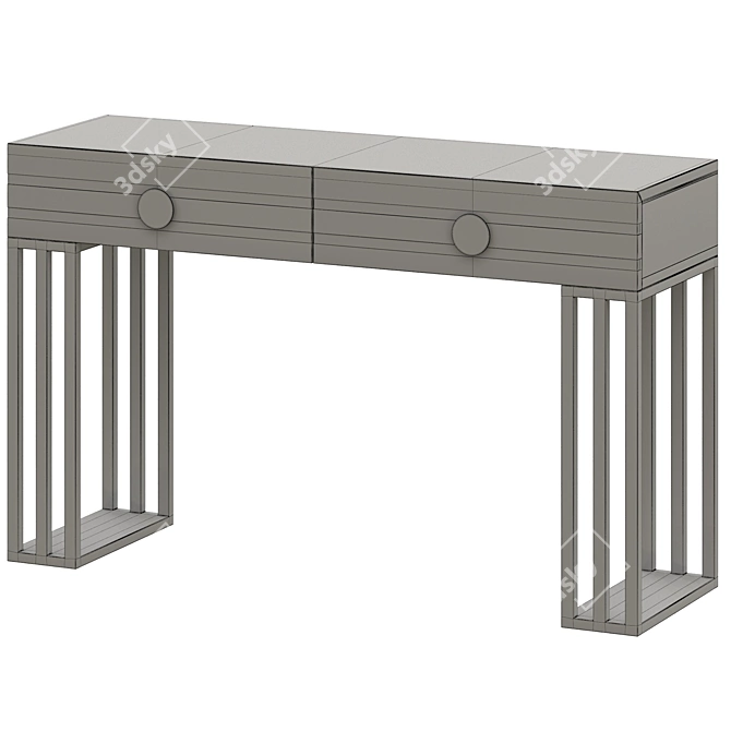 Modern Wood & Metal Console Table 3D model image 3