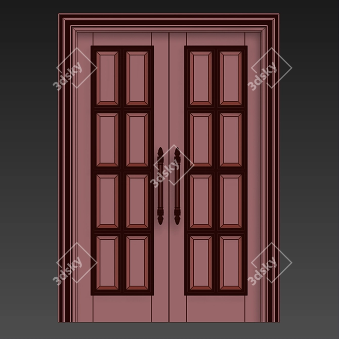 Title: Custom Classic Swing Doors 3D model image 2