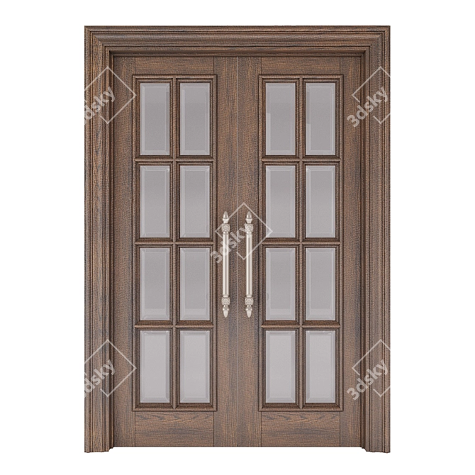 Title: Custom Classic Swing Doors 3D model image 4