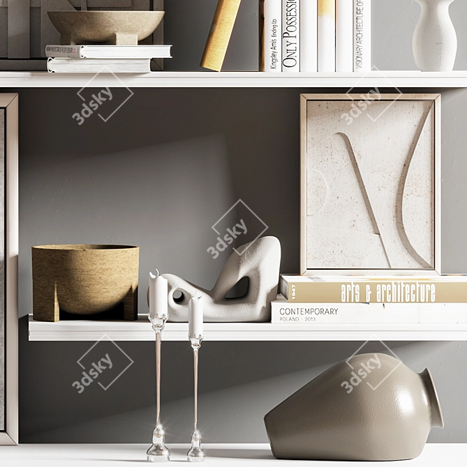Modern Decorative Shelf Set 3D model image 3