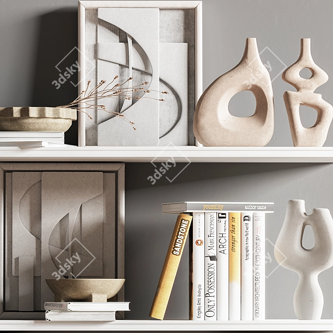 Modern Decorative Shelf Set 3D model image 4