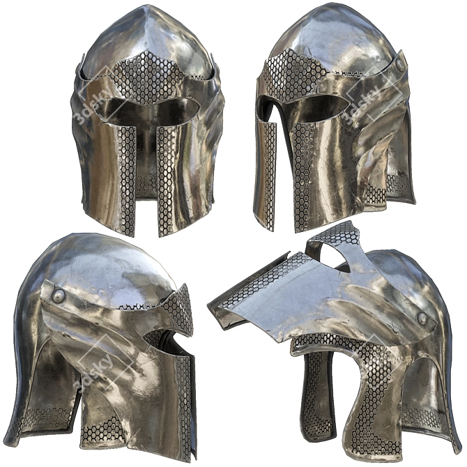 Medieval Armor Barbuta Helmet 3D model image 1