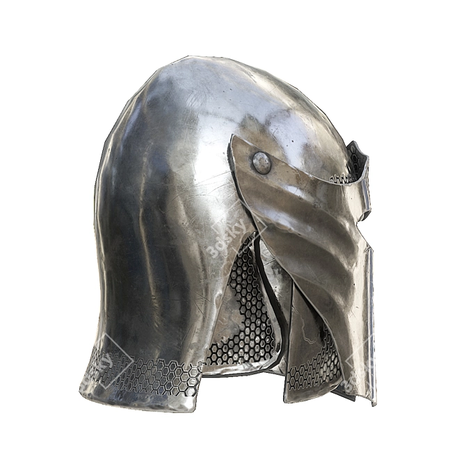 Medieval Armor Barbuta Helmet 3D model image 4