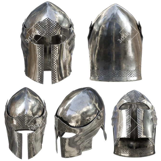 Medieval Armor Barbuta Helmet 3D model image 6