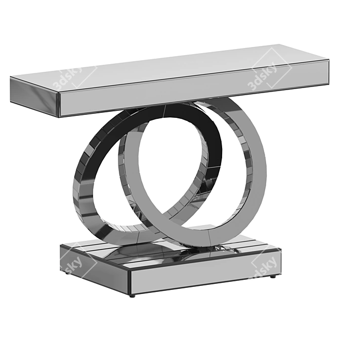 Gilded Intertwined Rings Console 3D model image 2