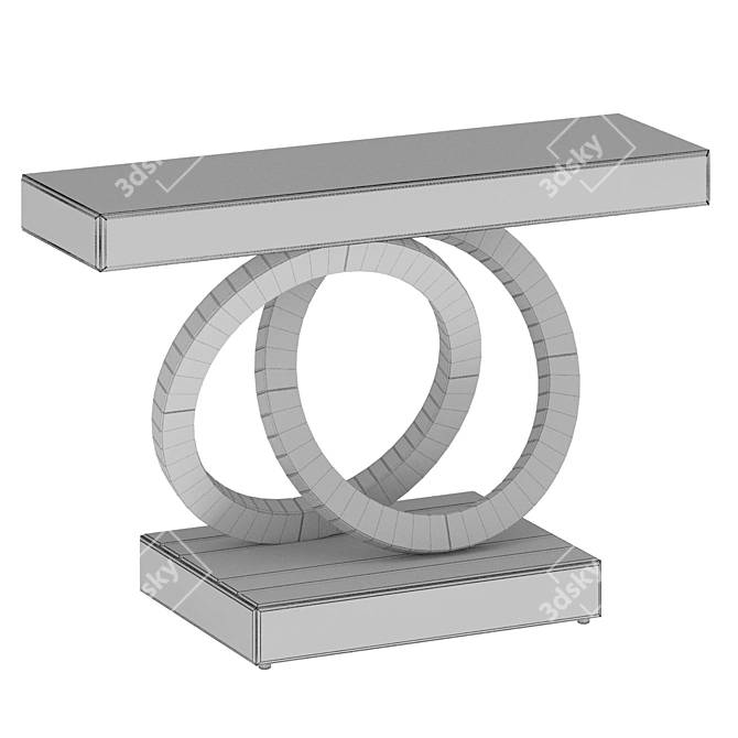 Gilded Intertwined Rings Console 3D model image 3