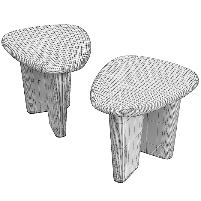 Elegant Nera Side Table 3D model image 4