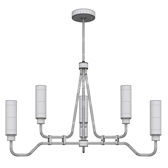 Elegant Winfield 6-Light Chandelier 3D model image 2