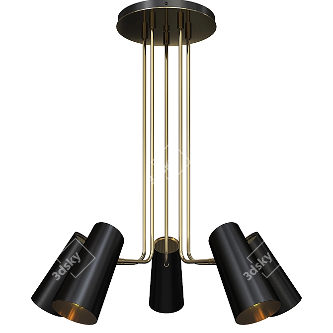 Cypress 5-Arm Chandelier: Timeless Elegance 3D model image 1