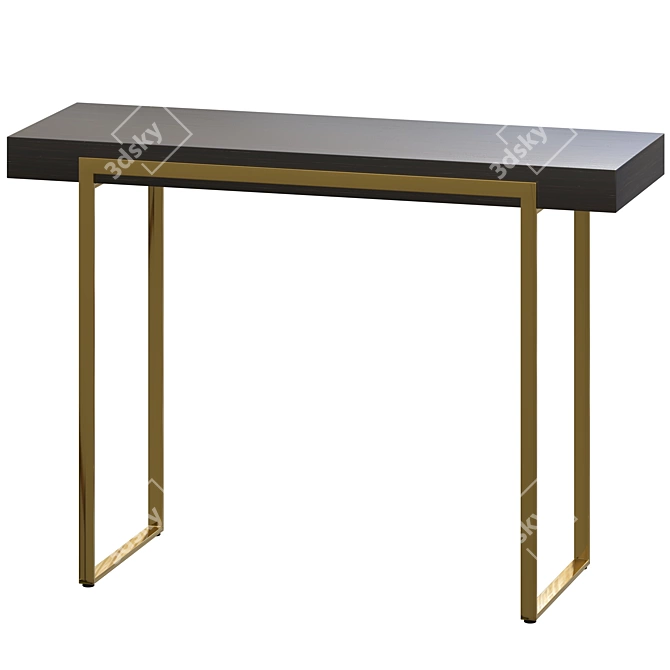 Black & Gold Wood Console: Elegant Accent for Entryway. 3D model image 1