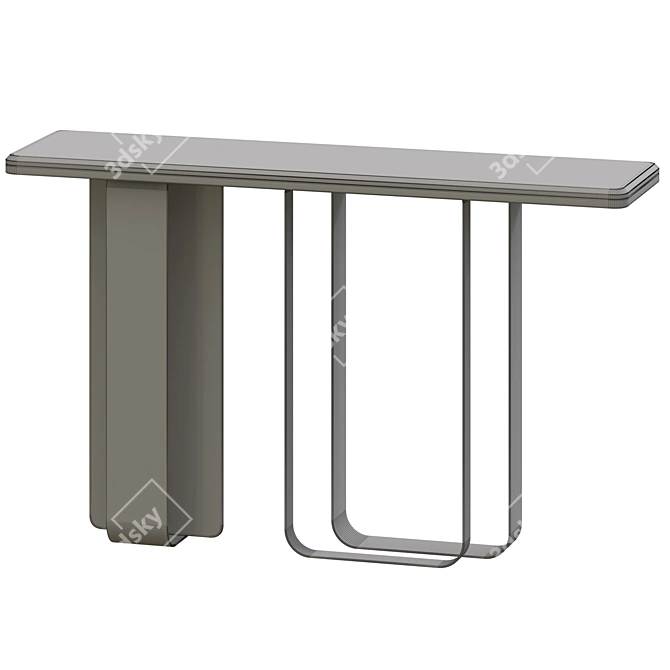 Sleek Marble & Metal Console 3D model image 3