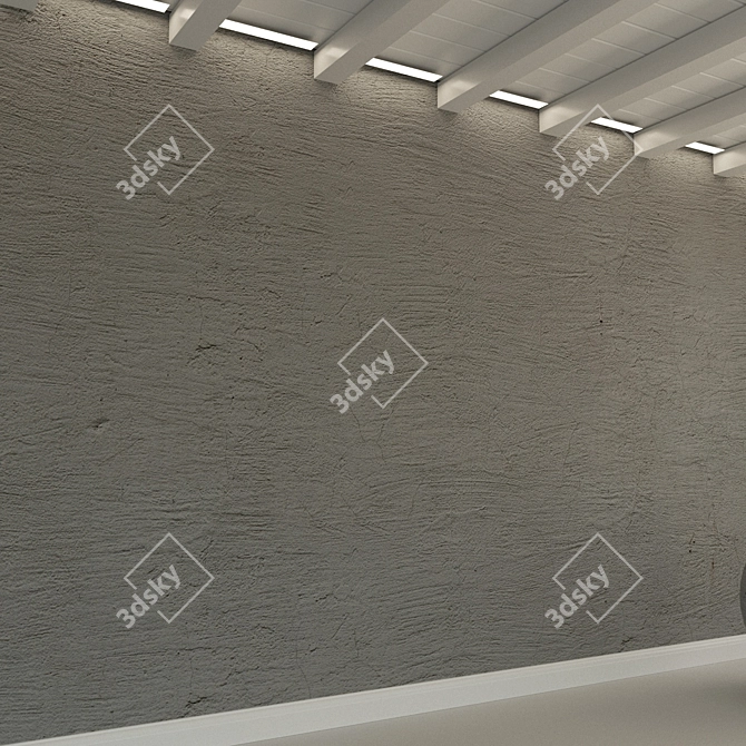 Decorative Old Plaster Wall 3D model image 2