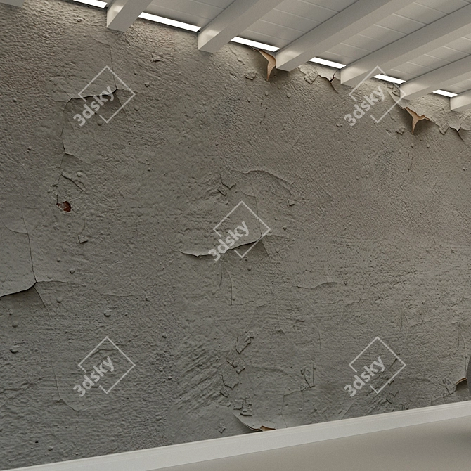 Rustic Concrete Wall - Old Plaster 3D model image 2