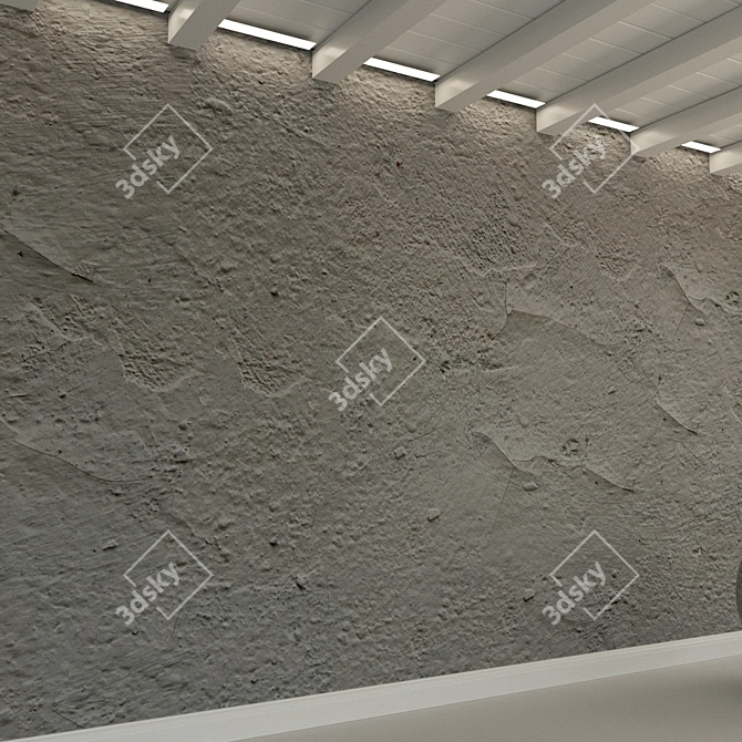 Vintage Concrete Wall Plaster 3D model image 2