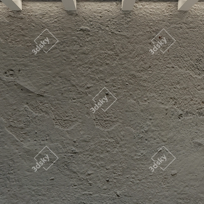 Vintage Concrete Wall Plaster 3D model image 3