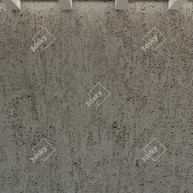 Vintage Gray Concrete Wall 3D model image 3