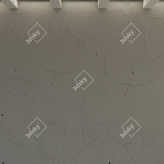 Vintage Concrete Wall with Old Plaster 3D model image 2