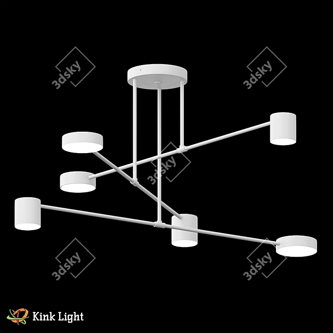 White Loft Chandelier | LED Lights 3D model image 1