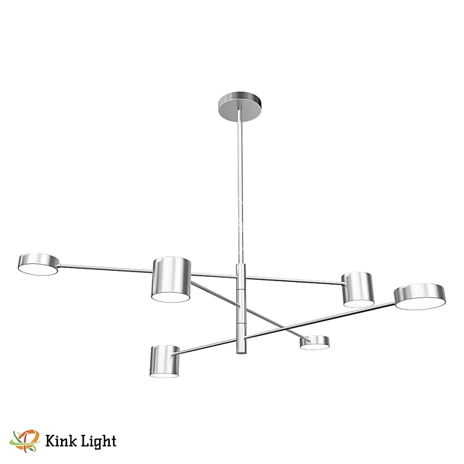 Chrome Loft Chandelier, LED, 78cm Height, 90cm Diameter 3D model image 1