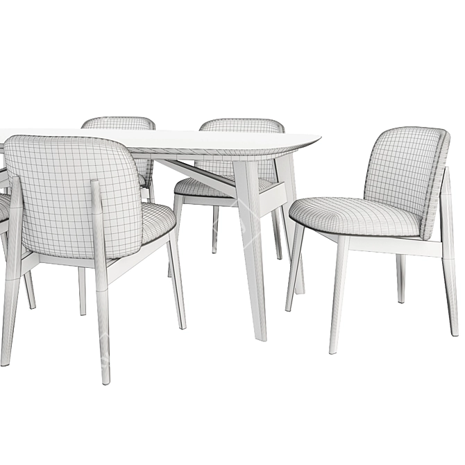 Elegant Abrey Chair & Table 3D model image 3