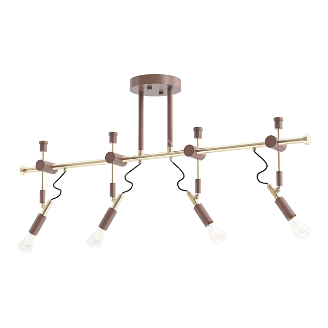 Henning 4-Light Oil-Rubbed Bronze Track Fixture 3D model image 1