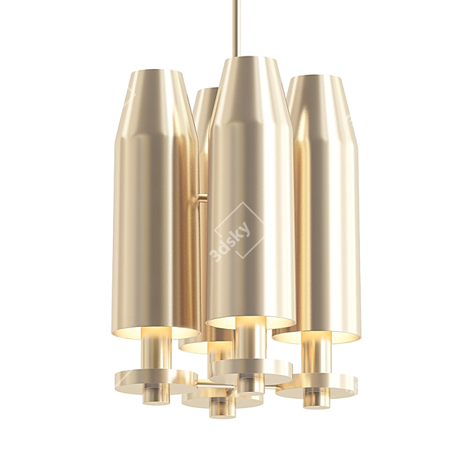 Elegant Illuminated Chamber Pendant 3D model image 1