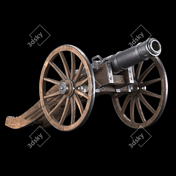 18th Century PBR Cannon Model 3D model image 2