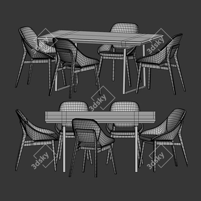 Elegant Grace Chair Enne Set 3D model image 4