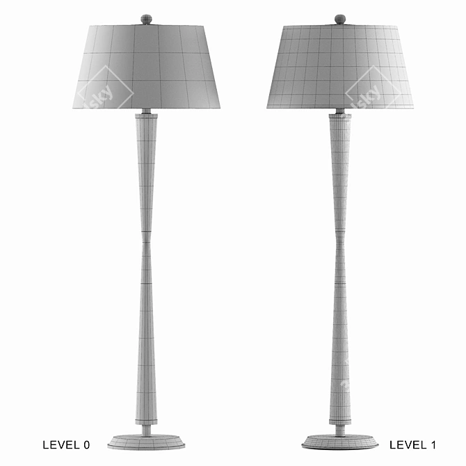 Elegant Dempsey Floor Lamp 3D model image 6